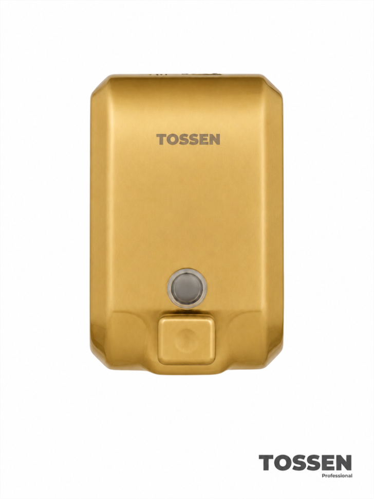 TOSSEN MN-1200 MS - механический диспенсер жидкого мыла (коллекция «Золотая сталь»)