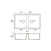 Кухонная мойка Omoikiri Kitagawa 83-2-U-GB Artceramic/графит