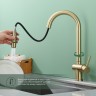 Смеситель Splenka для кухни с выдвижным изливом S204.49.03 Золотой сатин