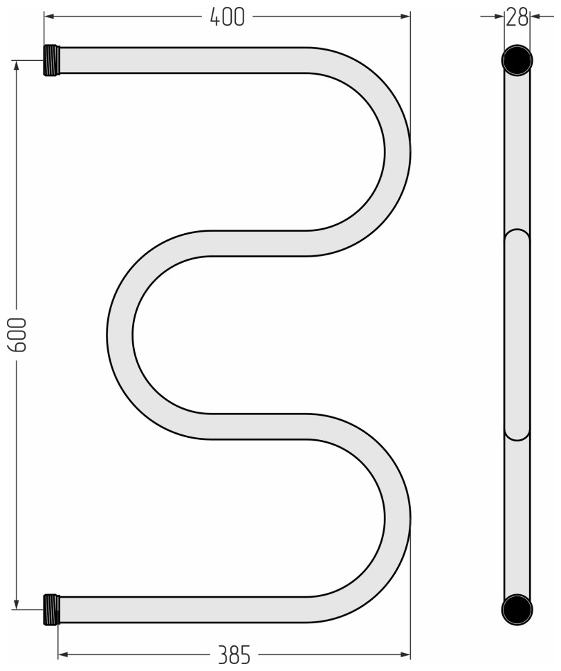 М-образный 600х400 резьба-сгон 1"