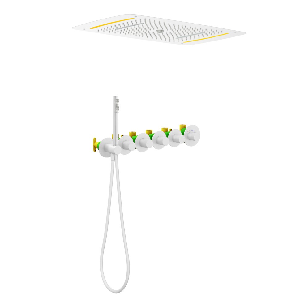 Душевая система встроенная с термостатом Timo Saona SX-2319/16SM белый матовый