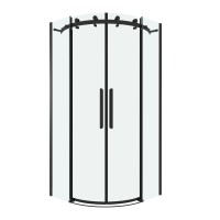 Душевое ограждение Grossman Classic 301.K33.04.9090.21.00 (90х90х195) четверть круга,раздвижная,черный матовый,стекло прозрачное, 1 место