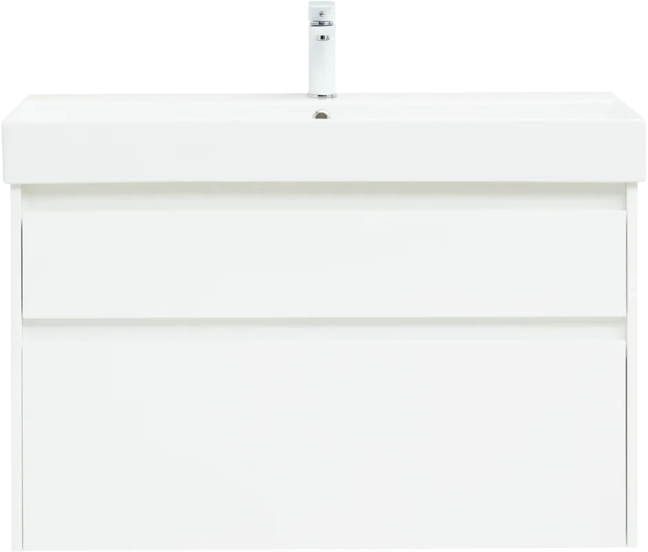 Тумба с раковиной Nova Lite 100 2 ящ. (SLIM SYNERGY) цв. бел. Глянец