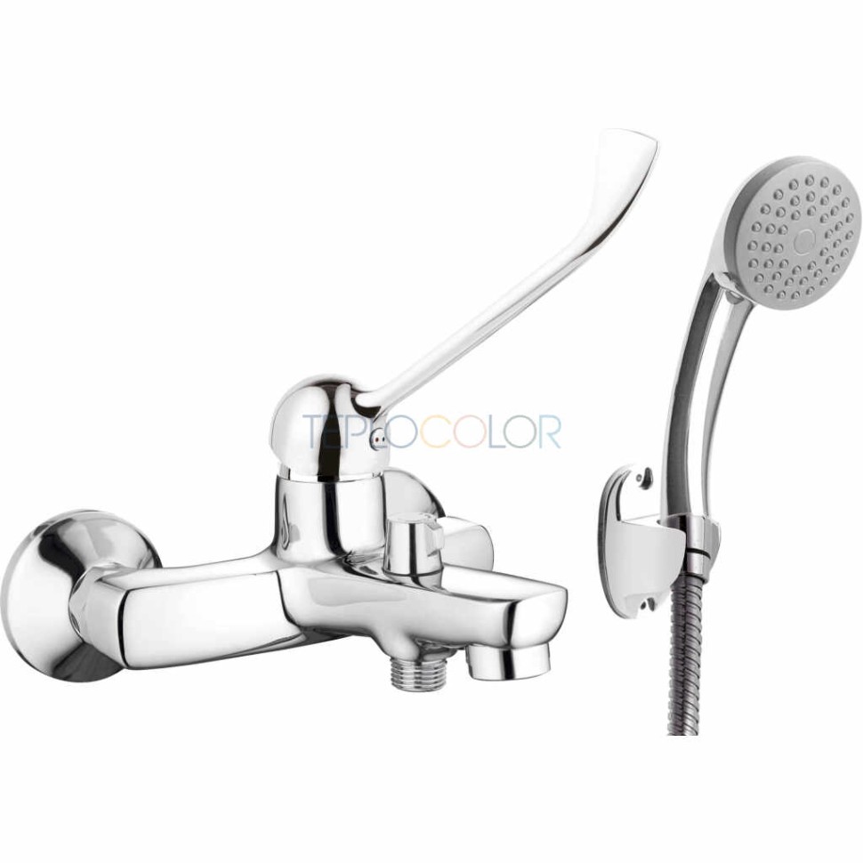 Смеситель для ванны, с душевым набором, с рычагом Clinic