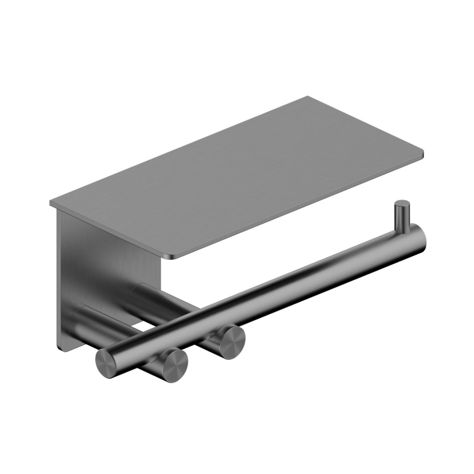 Бумагодержатель с полкой ABBER Osten 316 AA1830BGG брашированная оружейная сталь