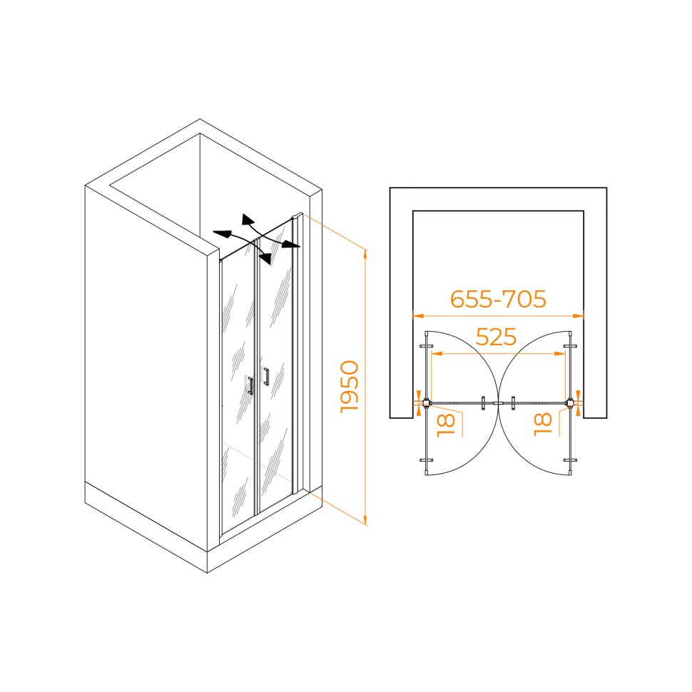 Душевая дверь RGW PA-104B (700)