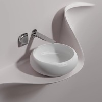 Умывальник чаша накладная круглая (цвет Белый Матовый) Element 360x360x120мм