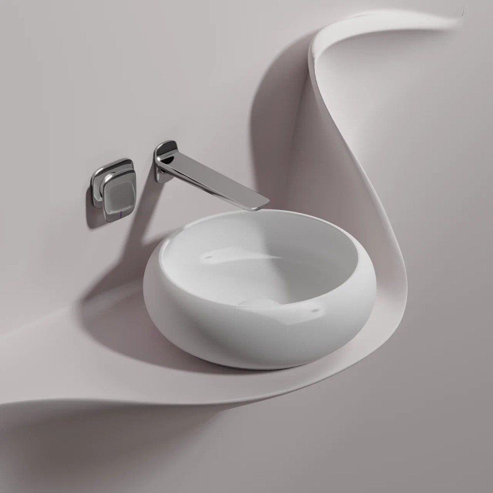 Умывальник чаша накладная круглая (цвет Белый Матовый) Element 360x360x120мм