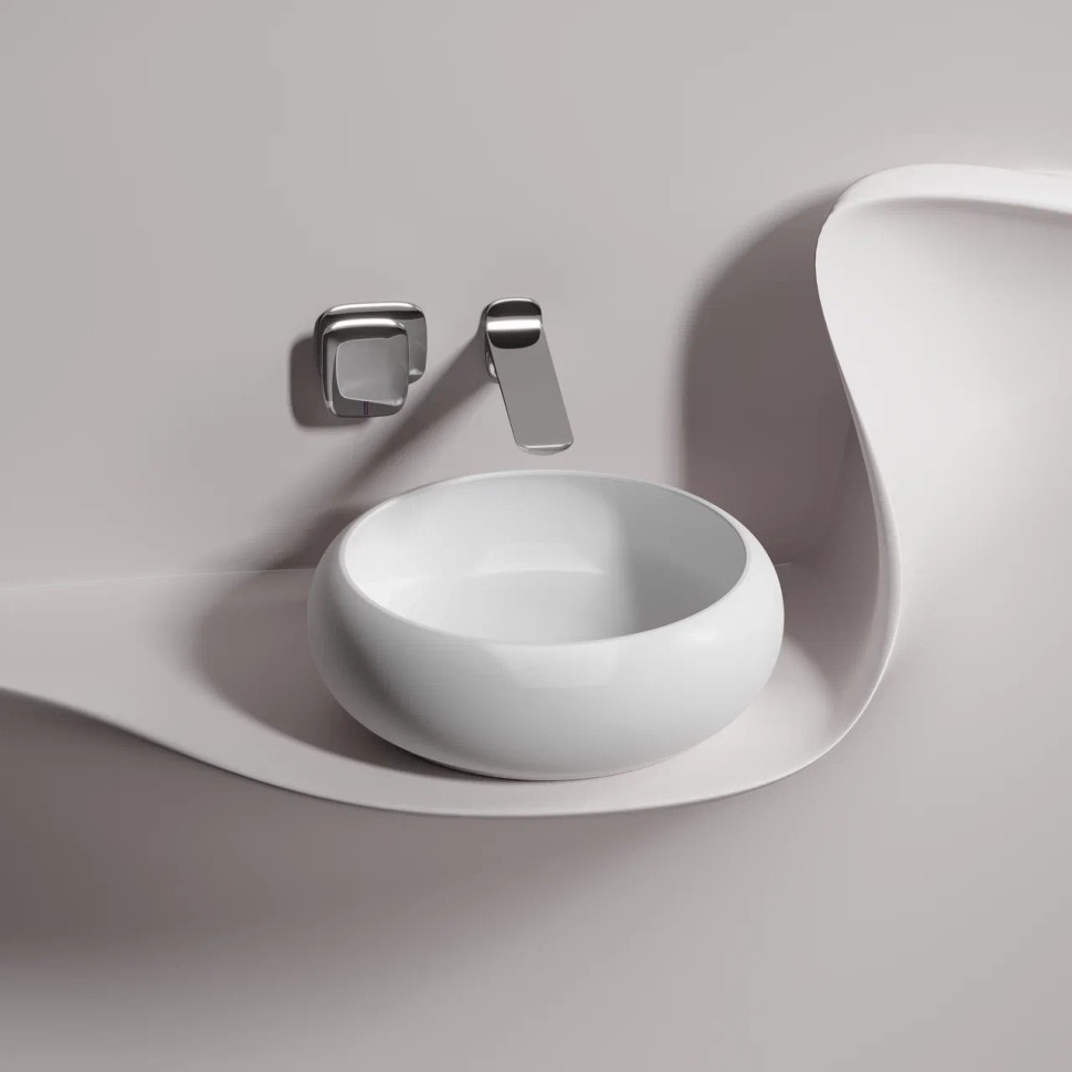 Умывальник чаша накладная круглая (цвет Белый Матовый) Element 360x360x120мм