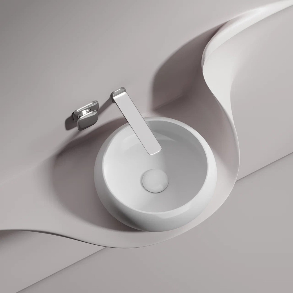 Умывальник чаша накладная круглая (цвет Белый Матовый) Element 360x360x120мм