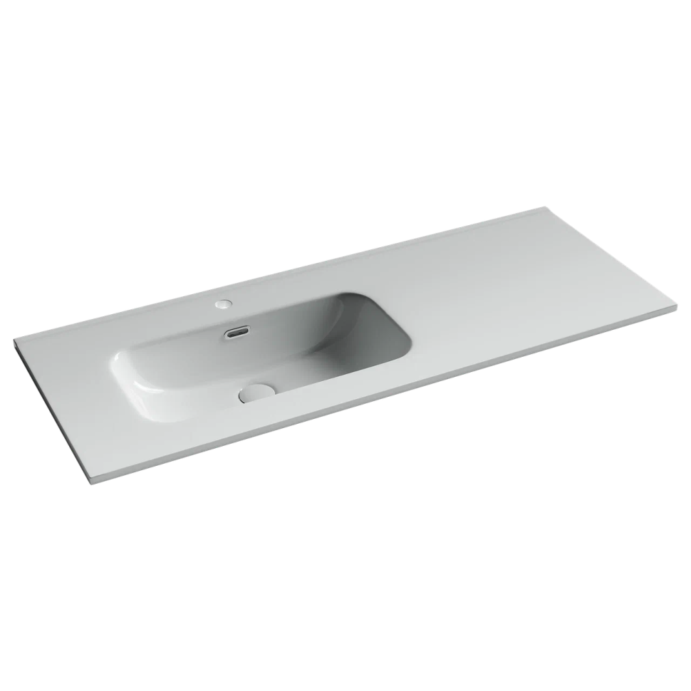 Раковина накладная мебельная CERAMICANOVA Element с отверстием под смеситель чаша слева 1210x465x180 мм цвет белый CN7006L