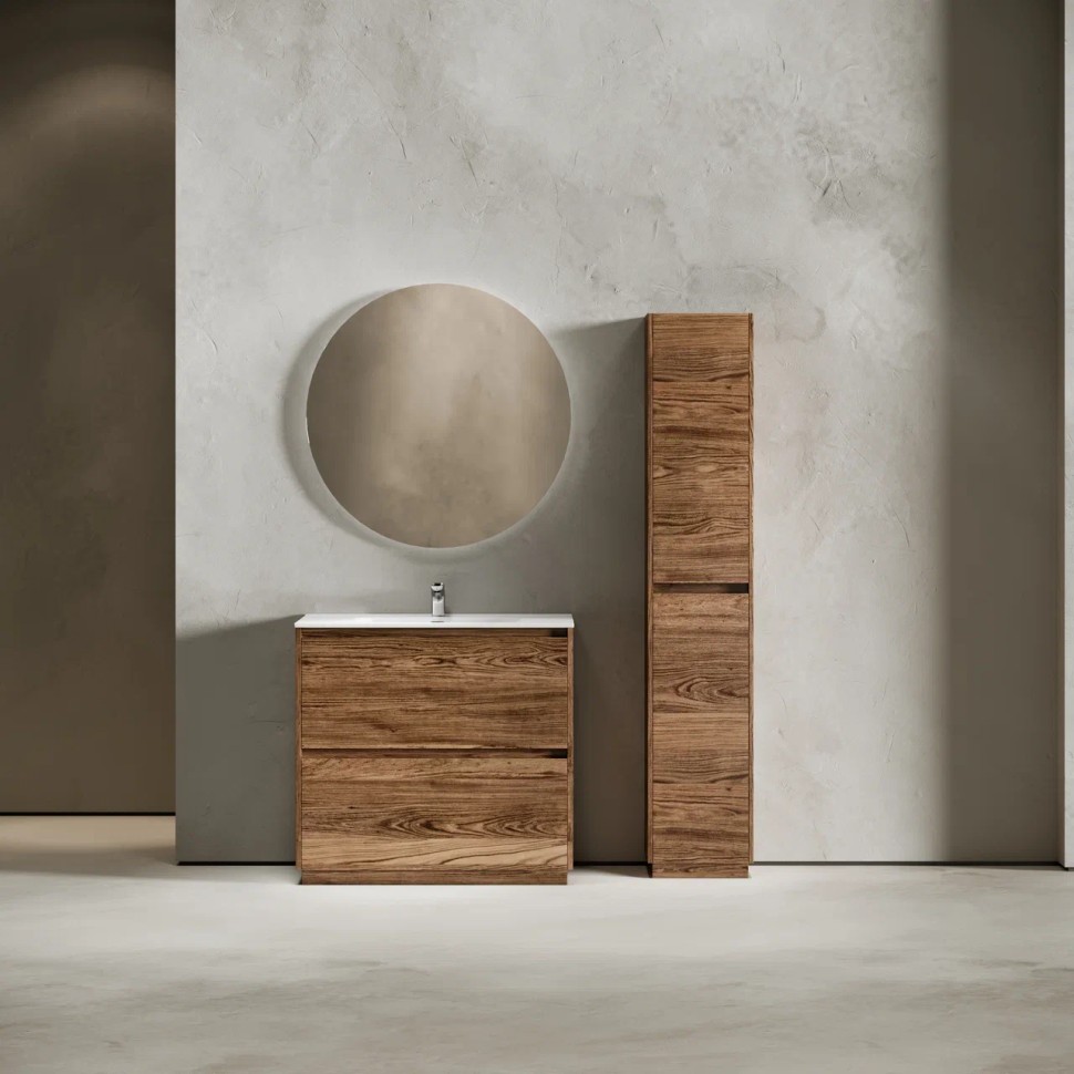 Тумба под раковину SANCOS Libra Floor напольная, 990х450х840, c двумя ящиками оснащенными доводчиками, дуб чарльстон, арт. LB100FECH