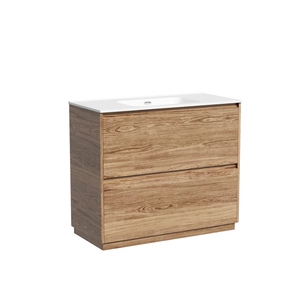 Тумба под раковину SANCOS Libra Floor напольная, 990х450х840, c двумя ящиками оснащенными доводчиками, дуб чарльстон, арт. LB100FECH
