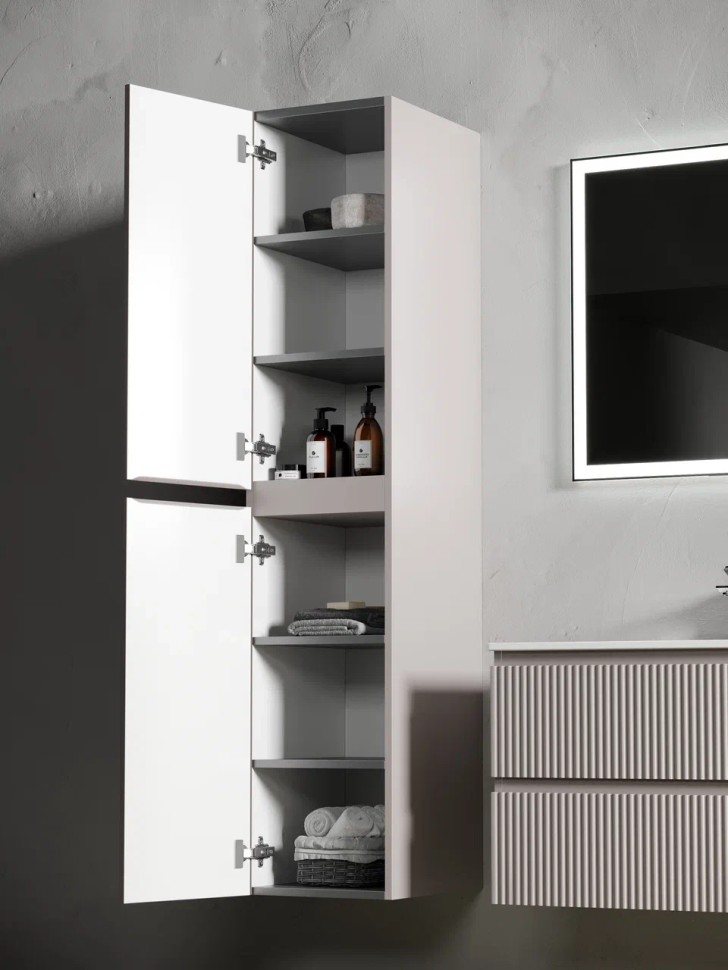 Шкаф-пенал SANCOS Snob R подвесной Doha Soft, 350х350х1650 мм, арт. PSNR35SM