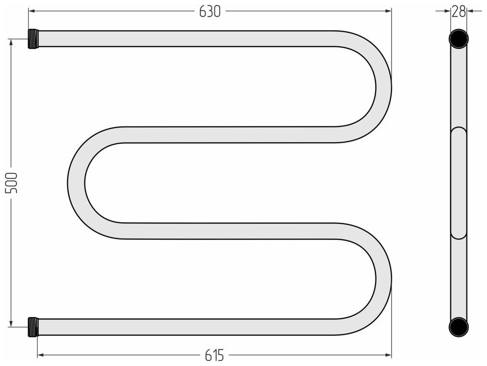 М-образный 500х650 резьба-сгон 1"