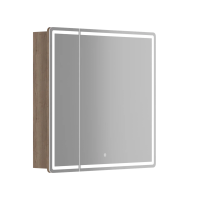 Зеркальный шкаф для ванной комнаты SANCOS Mirror 790x150х740 мм, с LED подсветкой, цвет дуб галифакс натуральный, арт. MI80EG