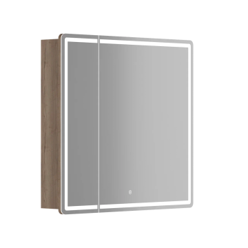 Зеркальный шкаф для ванной комнаты SANCOS Mirror 790x150х740 мм, с LED подсветкой, цвет дуб галифакс натуральный, арт. MI80EG