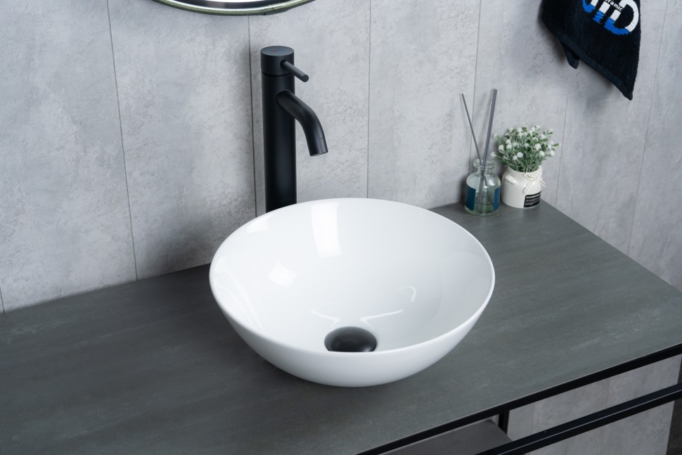 Раковина Gid 9081W 51243 накладная белая 36x36x14