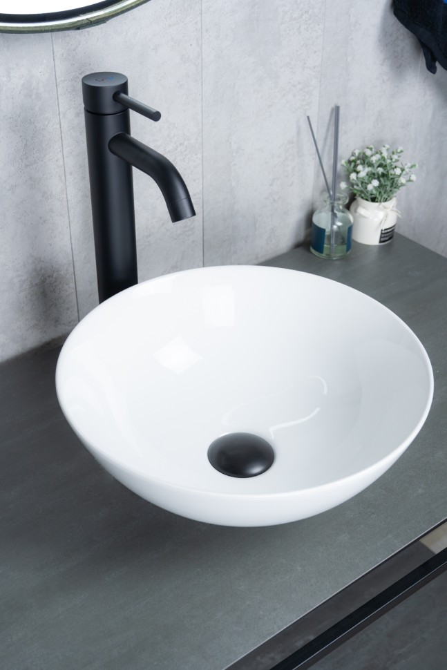 Раковина Gid 9081W 51243 накладная белая 36x36x14