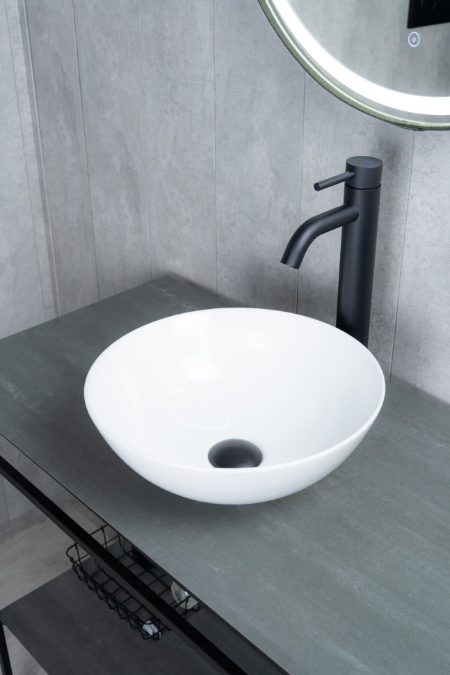 Раковина Gid 9081W 51243 накладная белая 36x36x14