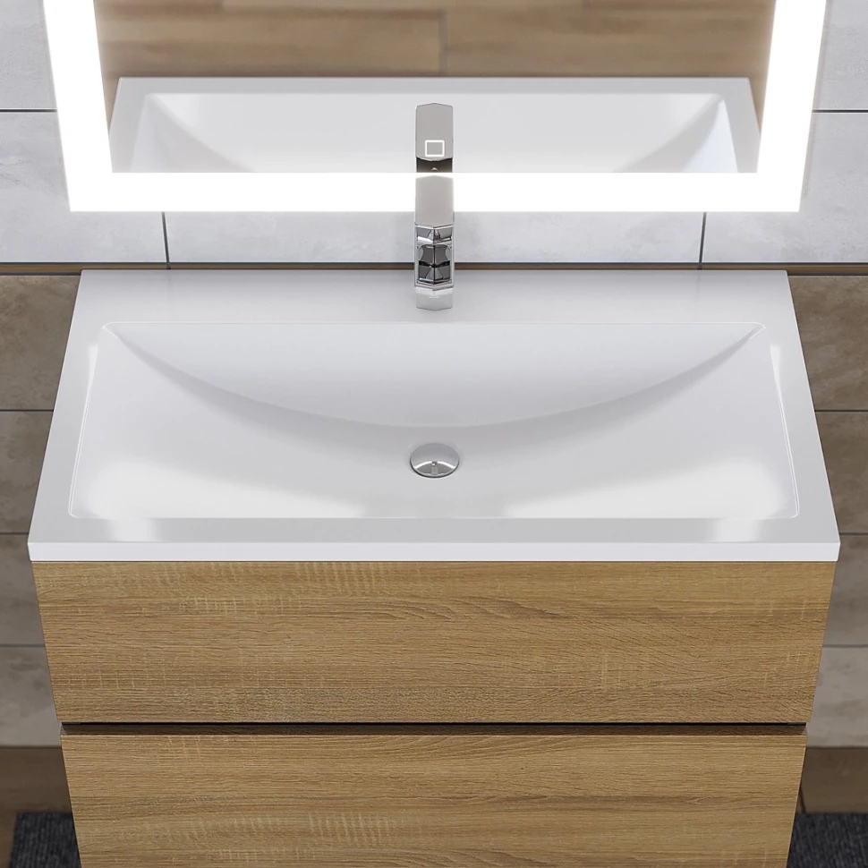 Раковина для ванной Uperwood Self 80х45х13,5 см, белая глянцевая