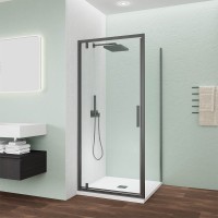 Душевой угол Veconi Ottimo P30SP GR, 900х800х1900 графит брашинг, стекло прозрачное