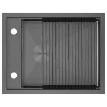 Мойка нерж. сталь SHELF 58 UNI, PM725846-GM, вороненая сталь, 580х460мм, Paulmark