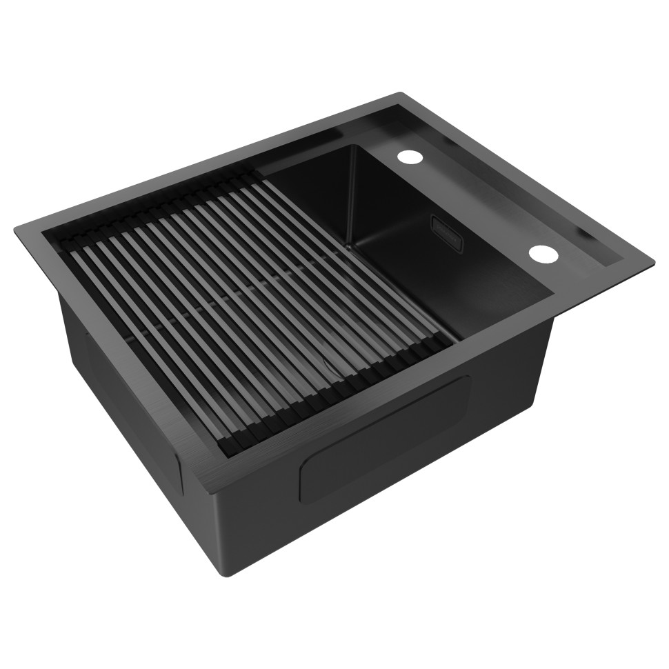 Мойка нерж. сталь SHELF 58 UNI, PM725846-GM, вороненая сталь, 580х460мм, Paulmark