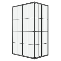 Душевое ограждение Niagara Eco NG-1012-14QKL (120х80х190) прямоугольник,черный,раздвижное,стекло клетка,1 место