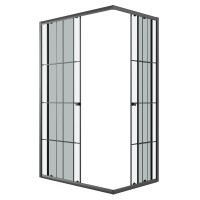 Душевое ограждение Niagara Eco NG-1012-14QKL (120х80х190) прямоугольник,черный,раздвижное,стекло клетка,1 место