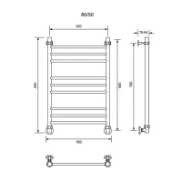 Полотенцесушитель водяной Veconi Voga , 50/80, хром