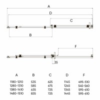 Душевая дверь Veconi Vianno VN-74, 1400x1950, хром, стекло прозрачное