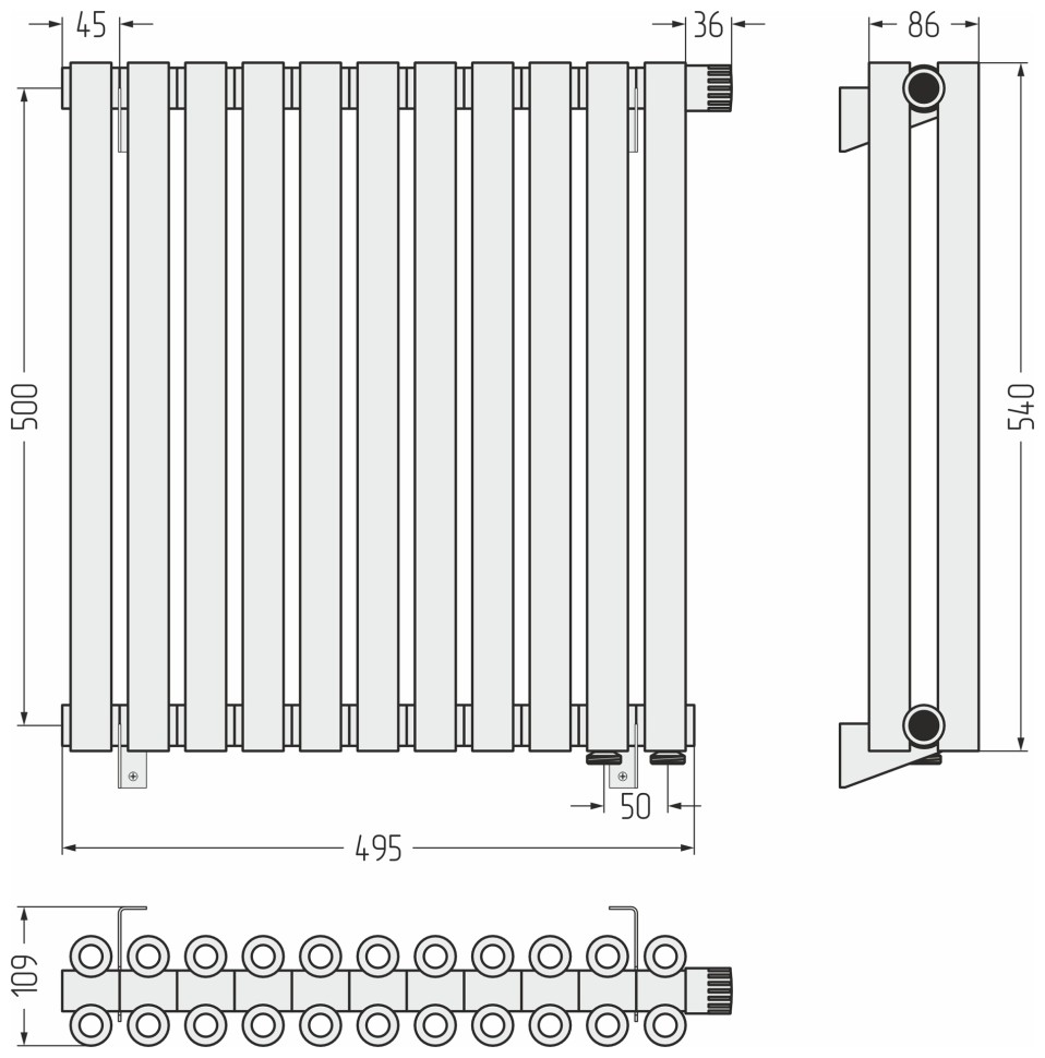 Эстет-00 EU50 500х495 11 секций
