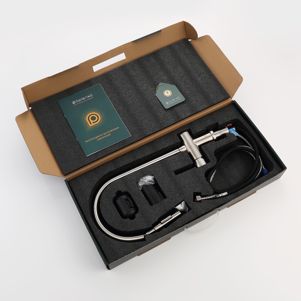 Смеситель Splenka для кухни с выдвижным изливом S204.49.05 Сатин