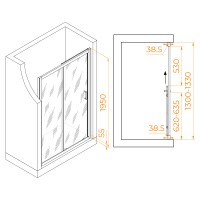 Душевая дверь RGW PA-016 (Матовое-Сатинат, 1300)