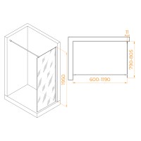 Душевая перегородка RGW WA-002G (Прозрачное, 800)