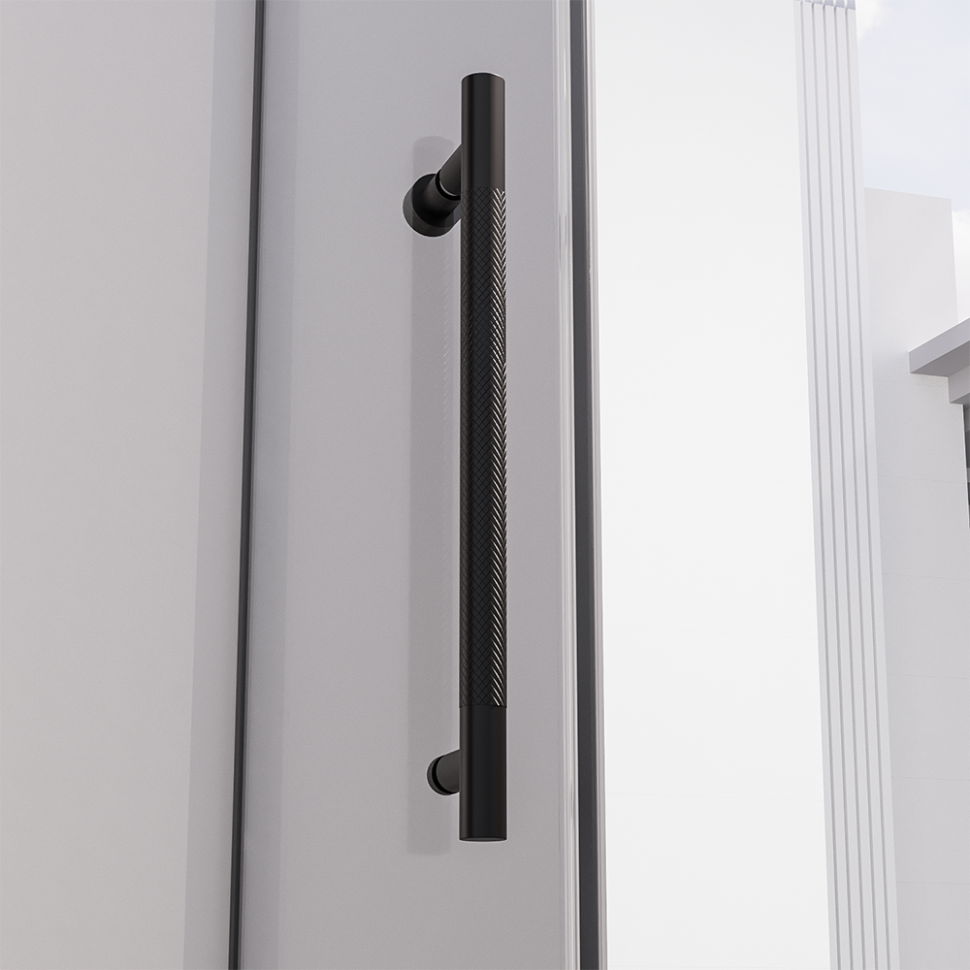 Душевой угол распашной Veconi Premium Alassio SP BB, 1500х1000x2000, черный матовый, стекло черное