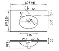 Раковина для ванной CeramaLux 9060F