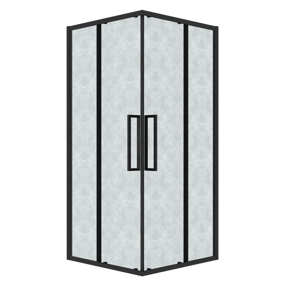 Душевое ограждение Grossman Cosmo 300.K33.02.8080.21.02 (80х80х195) квадрат,раздвижная,черный матовый,стекло шиншилла, 1 место
