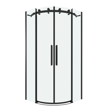 Душевое ограждение Grossman Classic 301.K33.04.1010.21.00 (100х100х195) четверть круга,раздвижная,черный матовый,стекло прозрачное, 1 место