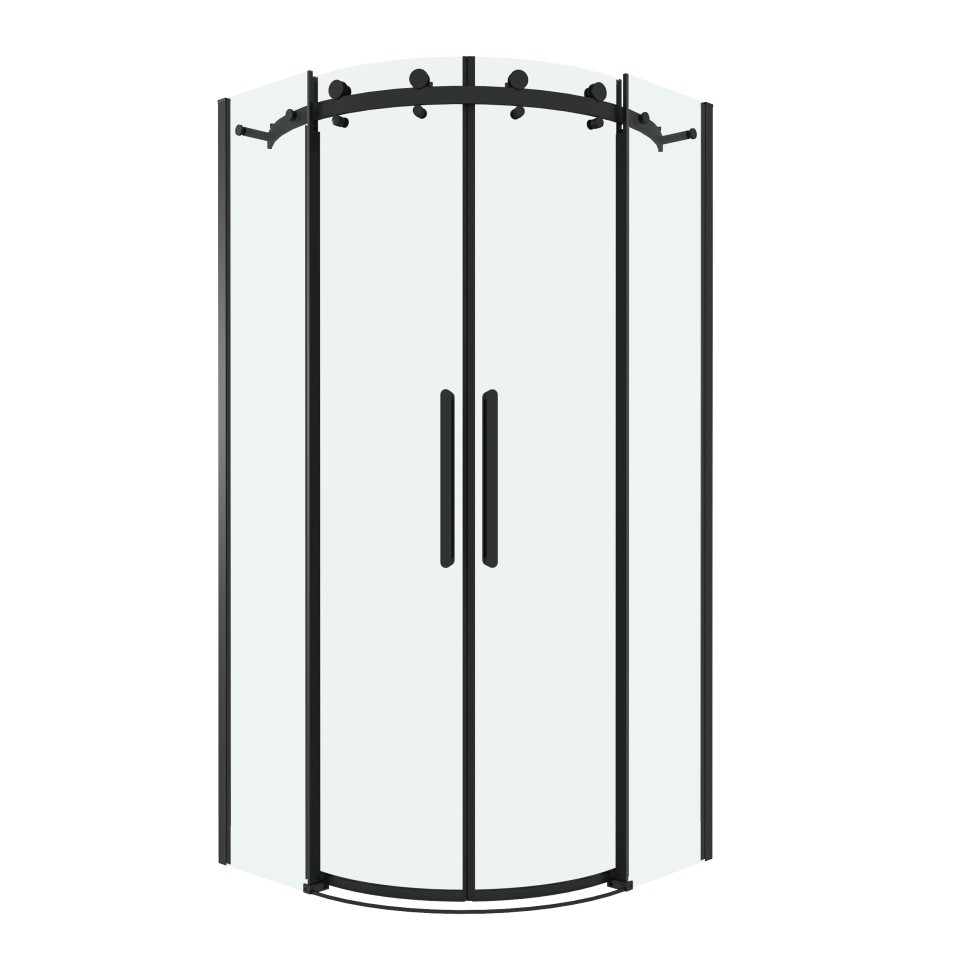 Душевое ограждение Grossman Classic 301.K33.04.1010.21.00 (100х100х195) четверть круга,раздвижная,черный матовый,стекло прозрачное, 1 место