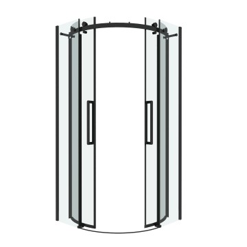 Душевое ограждение Grossman Classic 301.K33.04.1010.21.00 (100х100х195) четверть круга,раздвижная,черный матовый,стекло прозрачное, 1 место