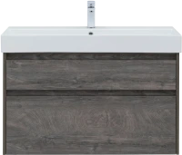 Тумба c раковиной Nova Lite 100 2 ящ. (SLIM SYNERGY) цв. дуб рошелье