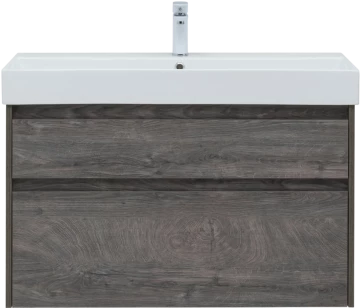 Тумба c раковиной Nova Lite 100 2 ящ. (SLIM SYNERGY) цв. дуб рошелье