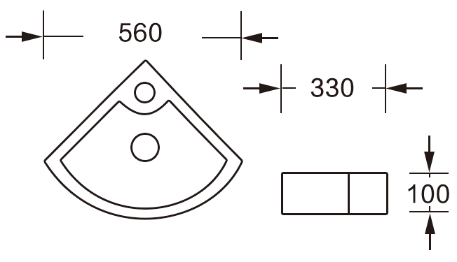 Раковина подвесная/угловая MILLEAU Perl MU7076B-GW (белый глянец)