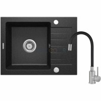 Гранитная мойка со смесителем, 1-чаша с осушкой