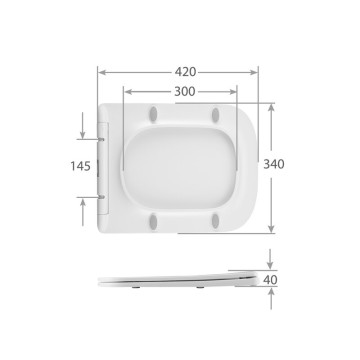 Сиденье для унитаза Grossman GR-4445SQ-K40 тонкое,белое,1 место