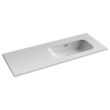 Раковина накладная мебельная CERAMICANOVA Element чаша справа с отверстием под смеситель 1210x465x180 мм цвет белый CN7006R