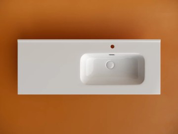 Раковина накладная мебельная CERAMICANOVA Element чаша справа с отверстием под смеситель 1210x465x180 мм цвет белый CN7006R