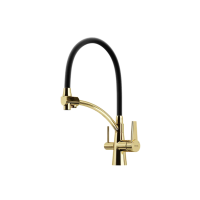 Смеситель для кухни SANCOS Eri с возможностью подключения фильтра, цвет полированное золото, PVD покрытие, арт. SC4001ZG